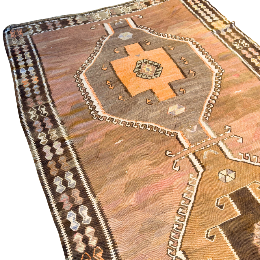 Large Vintage Saffron Anatolian Runner