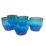 Set of 5 Blue Glasses