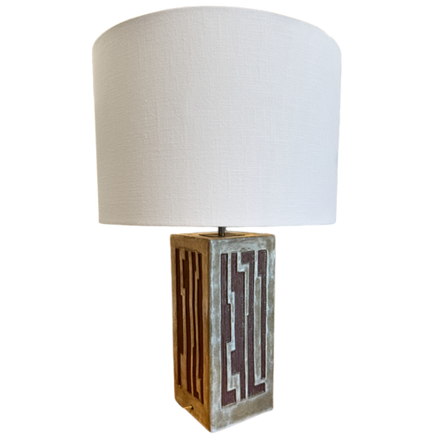 Mid Century Textured Ceramic Table Lamp