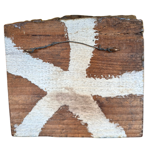 Small Painted Wood Block Wall Art