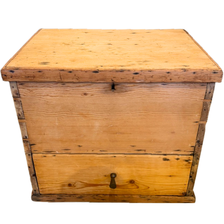 Vintage Handmade Pine Storage Box