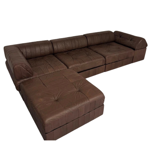 Chocolate Leather 'DS-88' Patchwork Sofa by De Sede