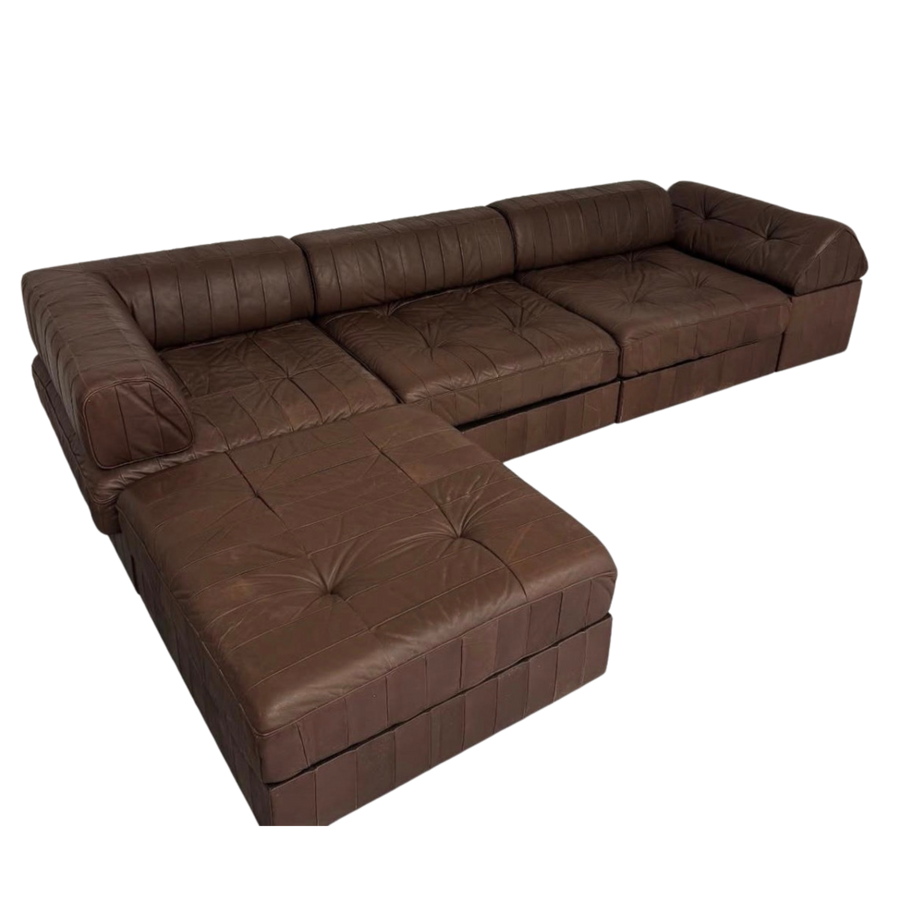 Chocolate Leather 'DS-88' Patchwork Sofa by De Sede