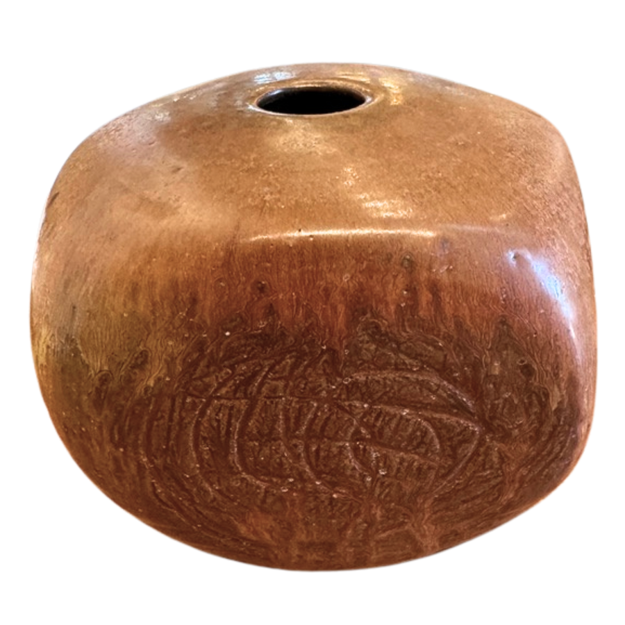 Squared Studio Vessel in Burnt Sienna Glaze
