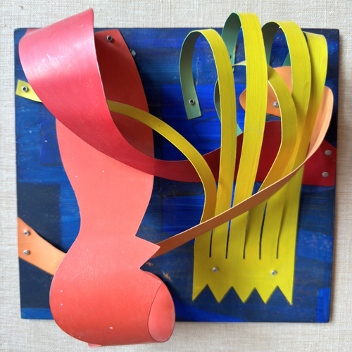 Colorful Painted Aluminum Abstract Relief