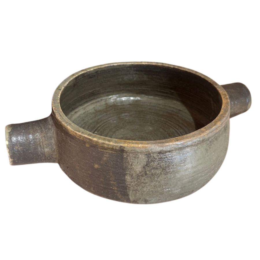 French Studio Ceramic Serving Bowl with Handles