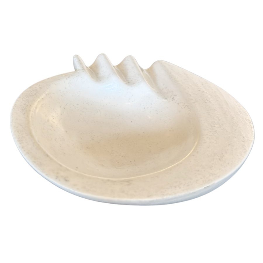 Sculpted Cream Speckle Ceramic Ashtray
