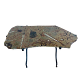 Vintage Orthoceras Limestone Iron Base End Table