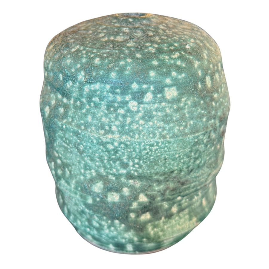 Textured Green Ceramic Vase