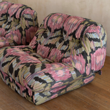 Pair of Floral "Nuvolone" Lounge Chairs by Rino Maturi For Mimo Leone & Co. 1970's