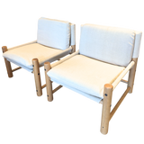 Pair of Canvas Oak Frame Safari Chairs, 1970s
