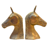 Pair of Brass Horse Head Bookends
