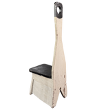 Miniature Black and White Rustic Work Stool