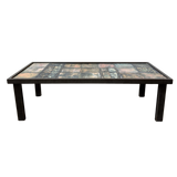 French Pastel Tile Top Coffee Table, 1970s