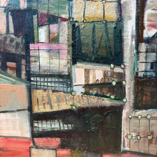 Vintage Abstract Architectural Painting