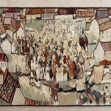 Aubusson Tapestry Town Scene Tapestry, Atelier Raymond Picaud
