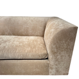 Curved Arm Loveseat in Champagne Velvet