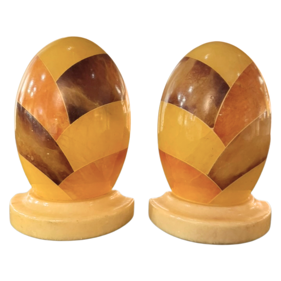 Pair of Onyx Egg Bookends