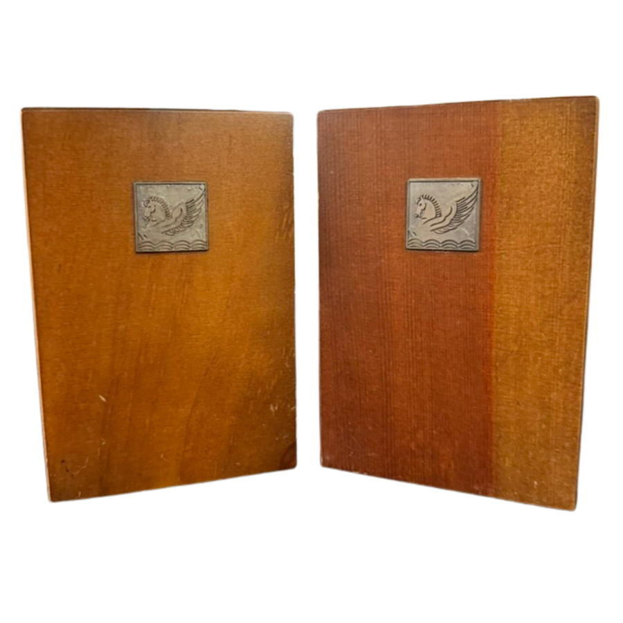 Pair of Walnut Crest Bookends