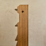 Sculptural Wood Bookcase with Geometric Details