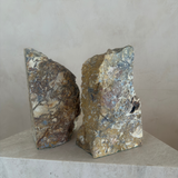 Raw Edge Amber Stone Bookends