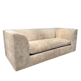 Curved Arm Loveseat in Champagne Velvet