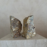 Raw Edge Amber Stone Bookends
