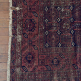Antique Faded Rust Brown Afghan Rug