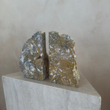 Raw Edge Amber Stone Bookends