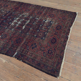 Antique Faded Rust Brown Afghan Rug