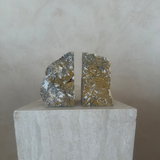Raw Edge Amber Stone Bookends