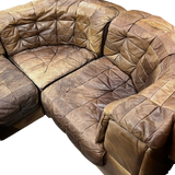 3 Piece Caramel Leather 'DS-11' Patchwork Sofa by De Sede