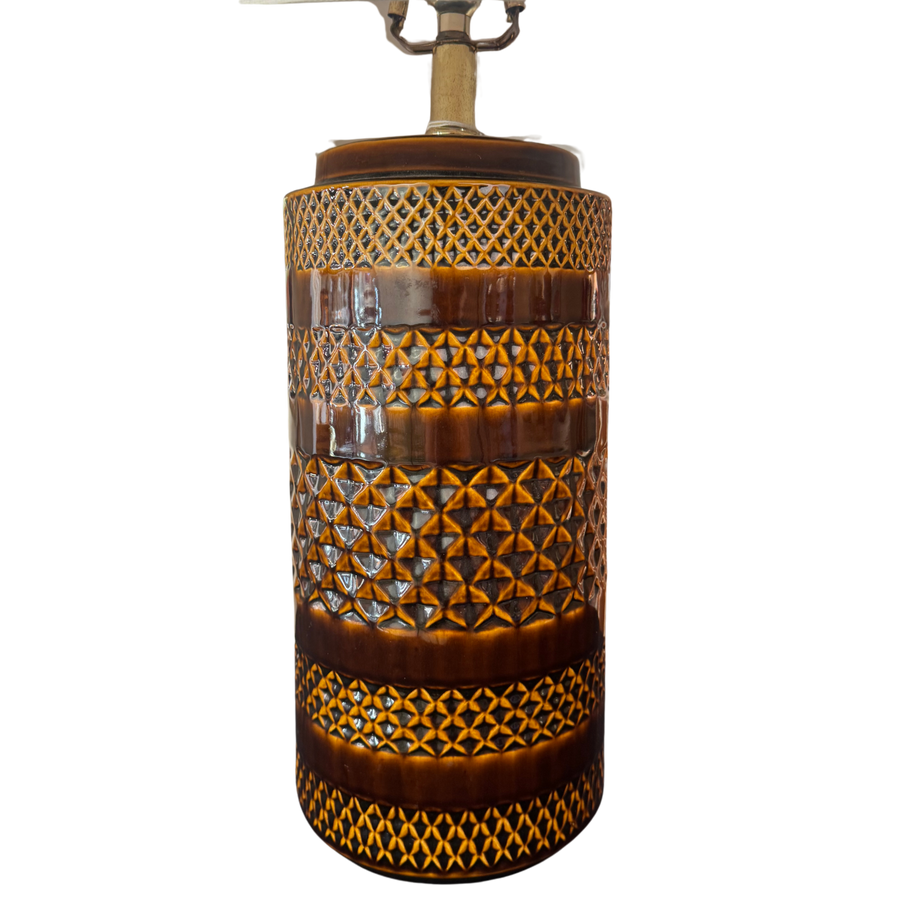 Caramel Grid Ceramic Table Lamps