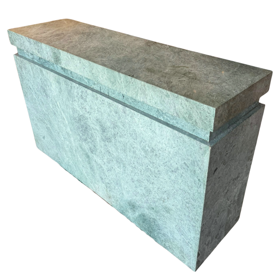 Green Stone Console with Beveled Edge