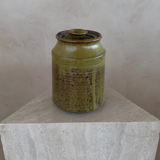 Olive Glaze Studio Pottery Lidded Jar