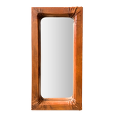 Vintage French Molded Leather Wall Mirror