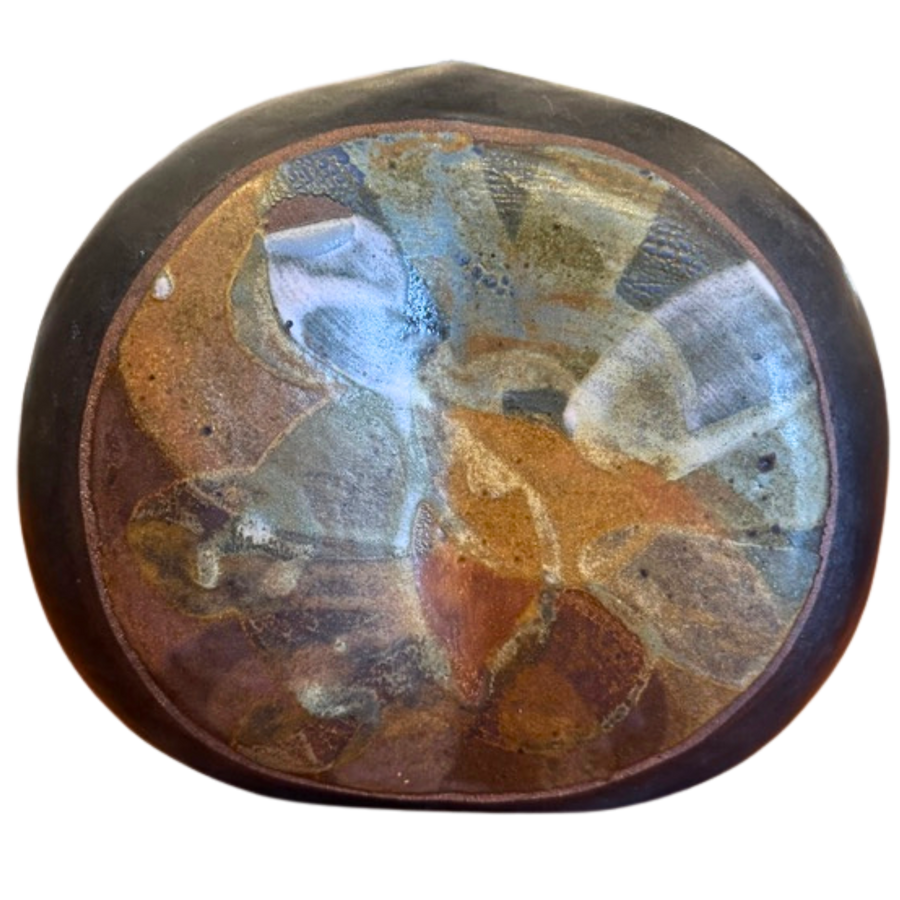 Heart Shaped Studio Vessel with Glazed Inlay