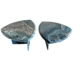 Pair of Vintage Triangular Textured Marble End Tables