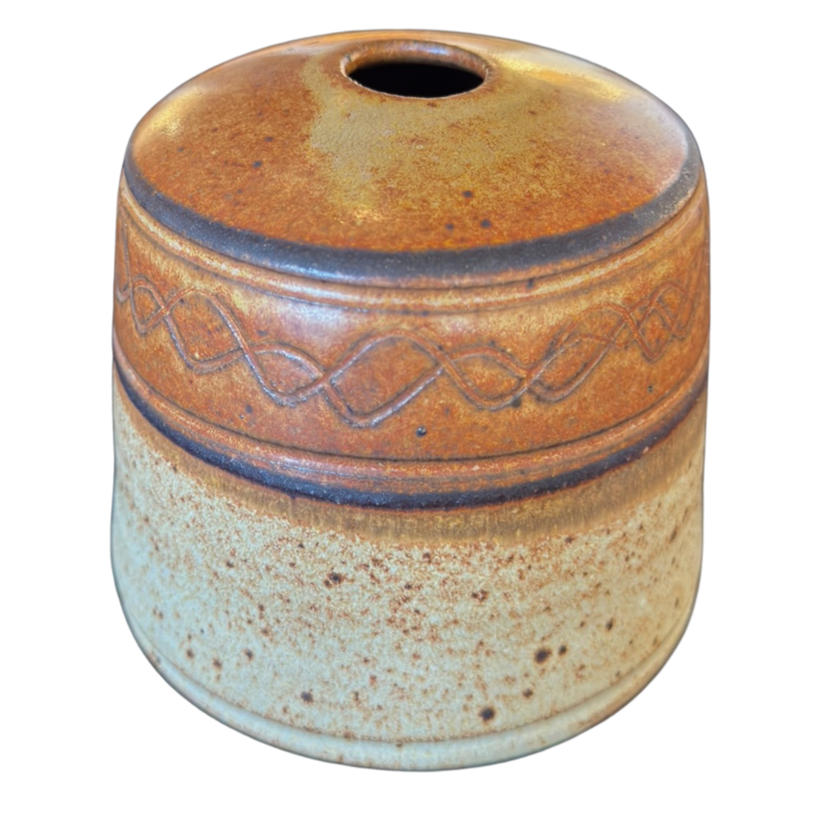 Small Zig Zag Detail Studio Pottery Pot