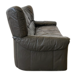 High Back Espresso Leather Sofa