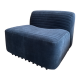 Pair of Blue Velvet Slipper Chairs by Titina Ammannati and Gianpiero Vitelli for Brunati Italia