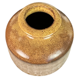 Tonal Ribbed Studio Pottery Vessel