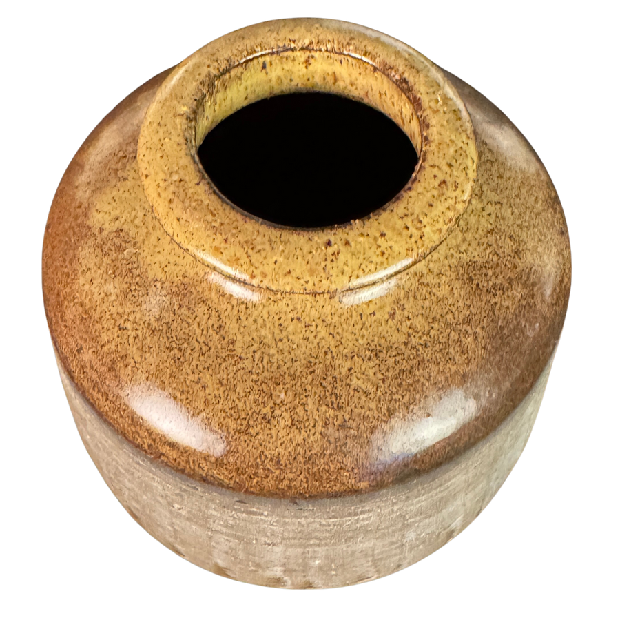 Tonal Ribbed Studio Pottery Vessel