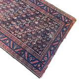 Vintage Rust and Indigo Persian Malayer Rug
