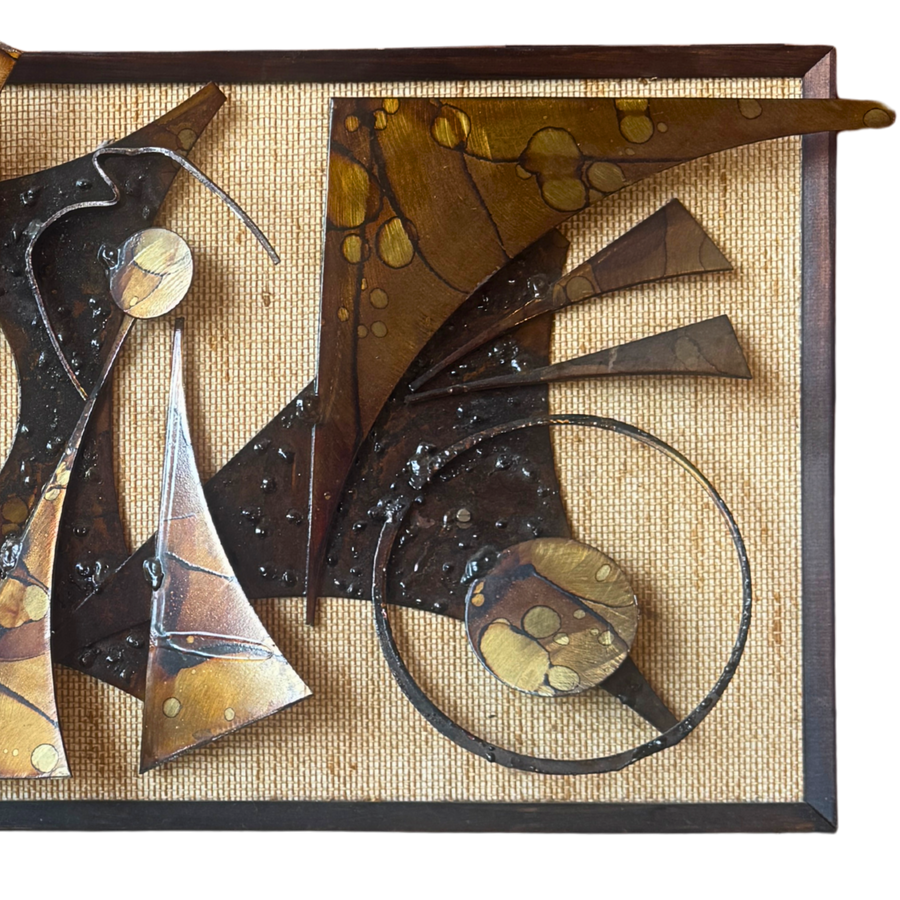 Vintage Brutalist Mixed Metal Wall Hanging