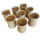 Set of Eight Textured Ceramic Tumblers