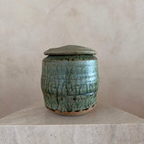 Pine Green Drip Lidded Vessel