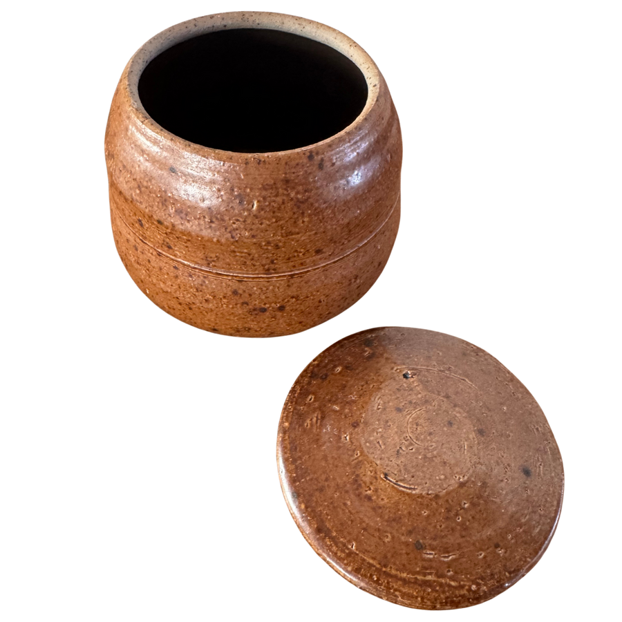 Terracotta Speckled Studio Ceramic Lidded Vessel