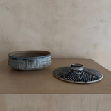 Studio Pottery Blue Accent Casserole Dish