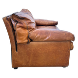 Vintage Italian Distressed Leather Club Chair